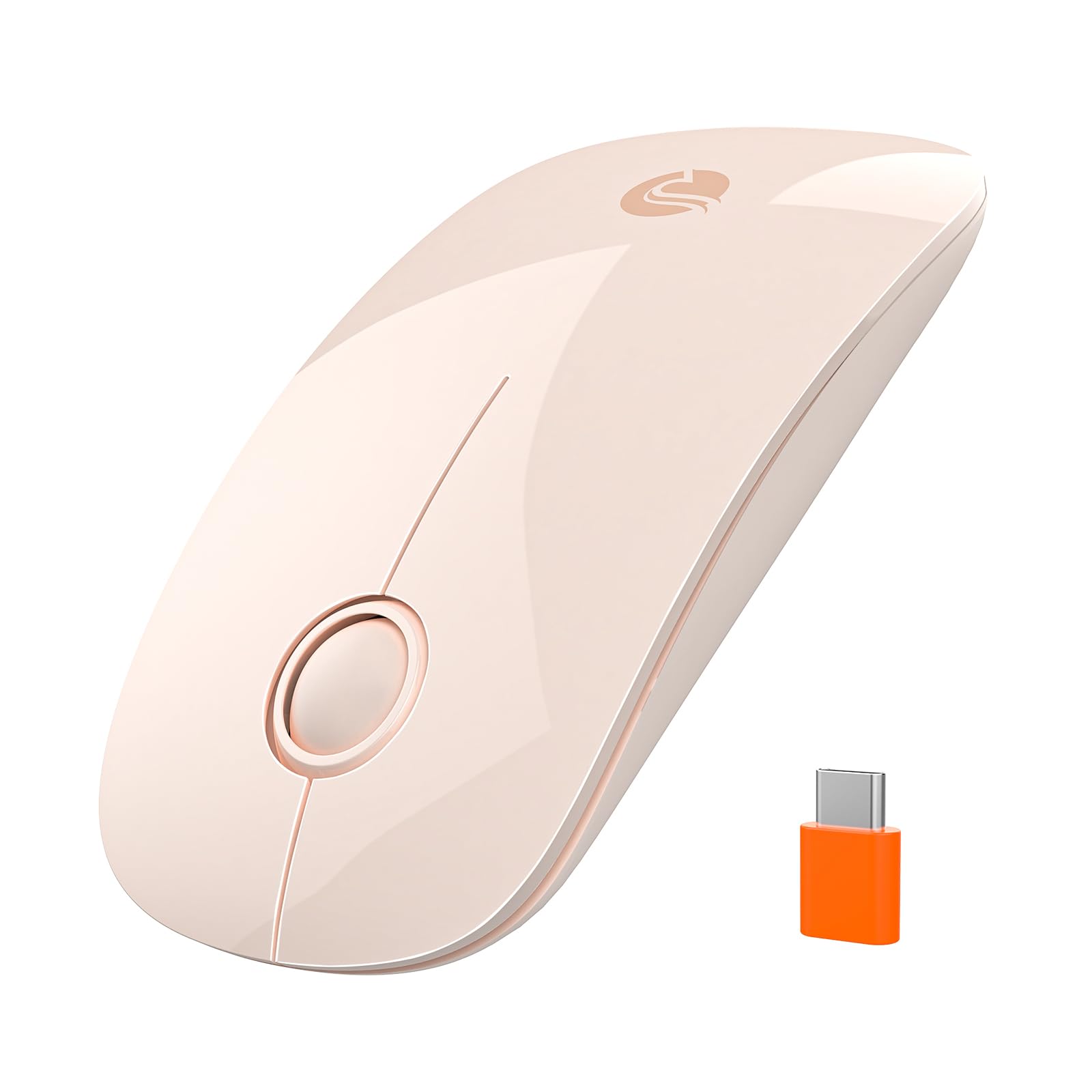 RAPIQUE R306C USB C Wireless Mouse, Type-C 2.4GHz Portable Computer Mouse, Silent Click, Ultra-Slim, 3-Speed DPI, 480 Hours Batt