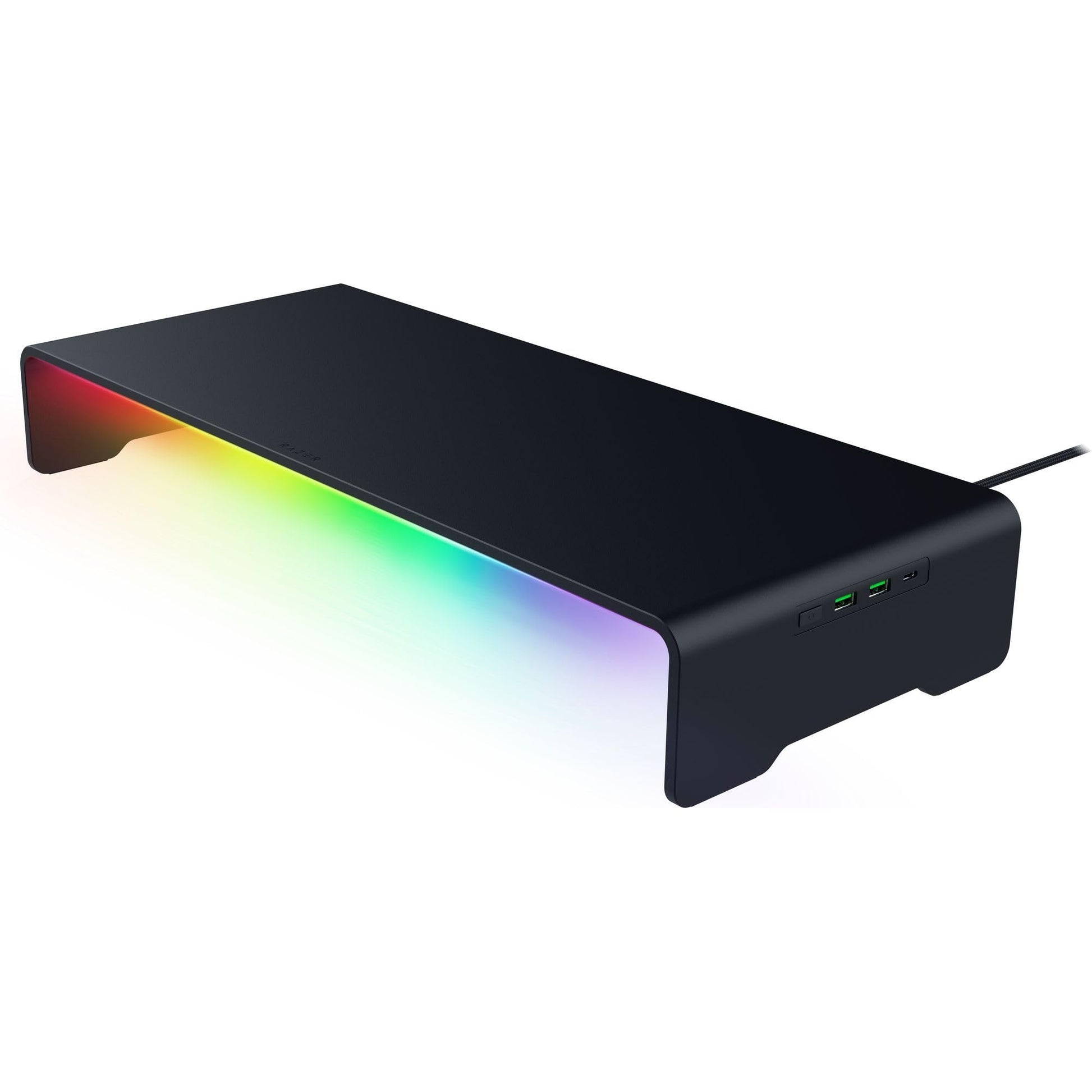 Razer Monitor Stand Chroma: 4 Port Hub - USB A 3.2, USB C 3.2, HDMI 2.0 - Ergonomic Height - Durable Aluminum Supports Up to 44