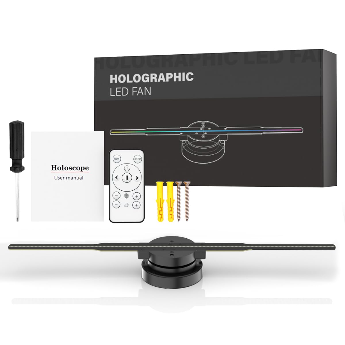 3D Hologram Fan 42CM,3D Holographic Fan with WiFi,244 Highlight LEDs and 2200 cd/m Brightness,3D Hologram Led Fan Projector for