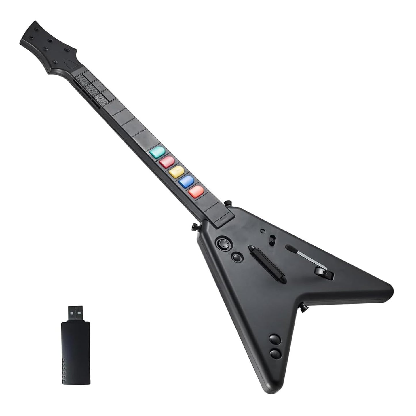 DOYO PC Wireless Guitar Hero Controller with Dongle for PS3, PS4/PlayStation 4, Compatible with Guitar Hero & Rock Band, Plug-an
