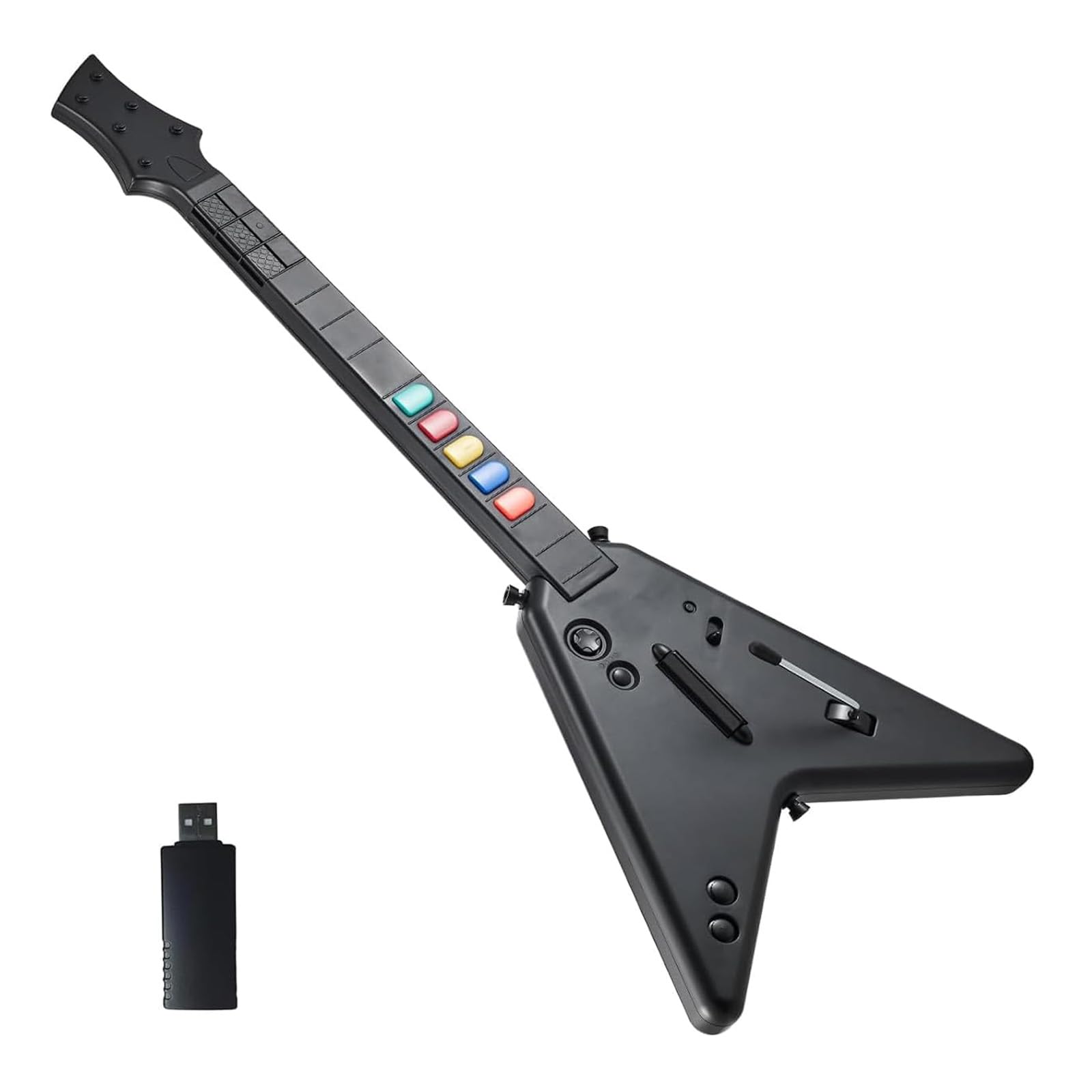 DOYO PC Wireless Guitar Hero Controller with Dongle for PS3, PS4/PlayStation 4, Compatible with Guitar Hero & Rock Band, Plug-an
