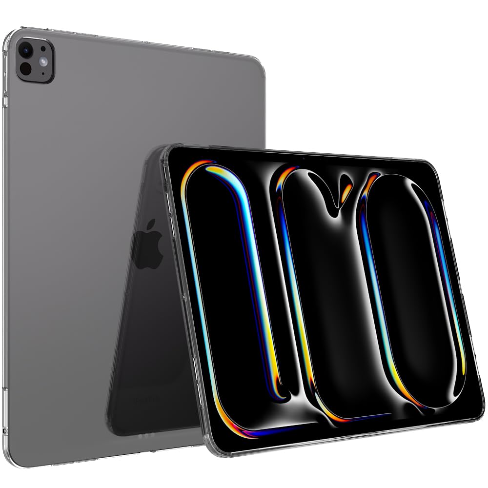 Puxicu Clear Case for iPad Pro 13 Inch M4 (2024 Model, 7th Generation), Slim Design Flexible Soft TPU Protective Cover for iPad