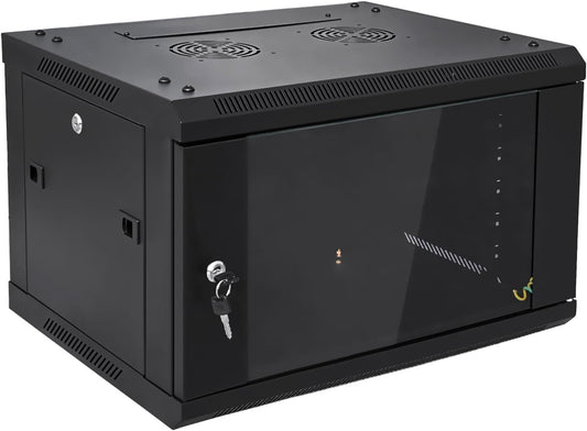 6U Wall Mount Server Cabinet Network Rack Enclosure Locking Glass Door by NETECABLE