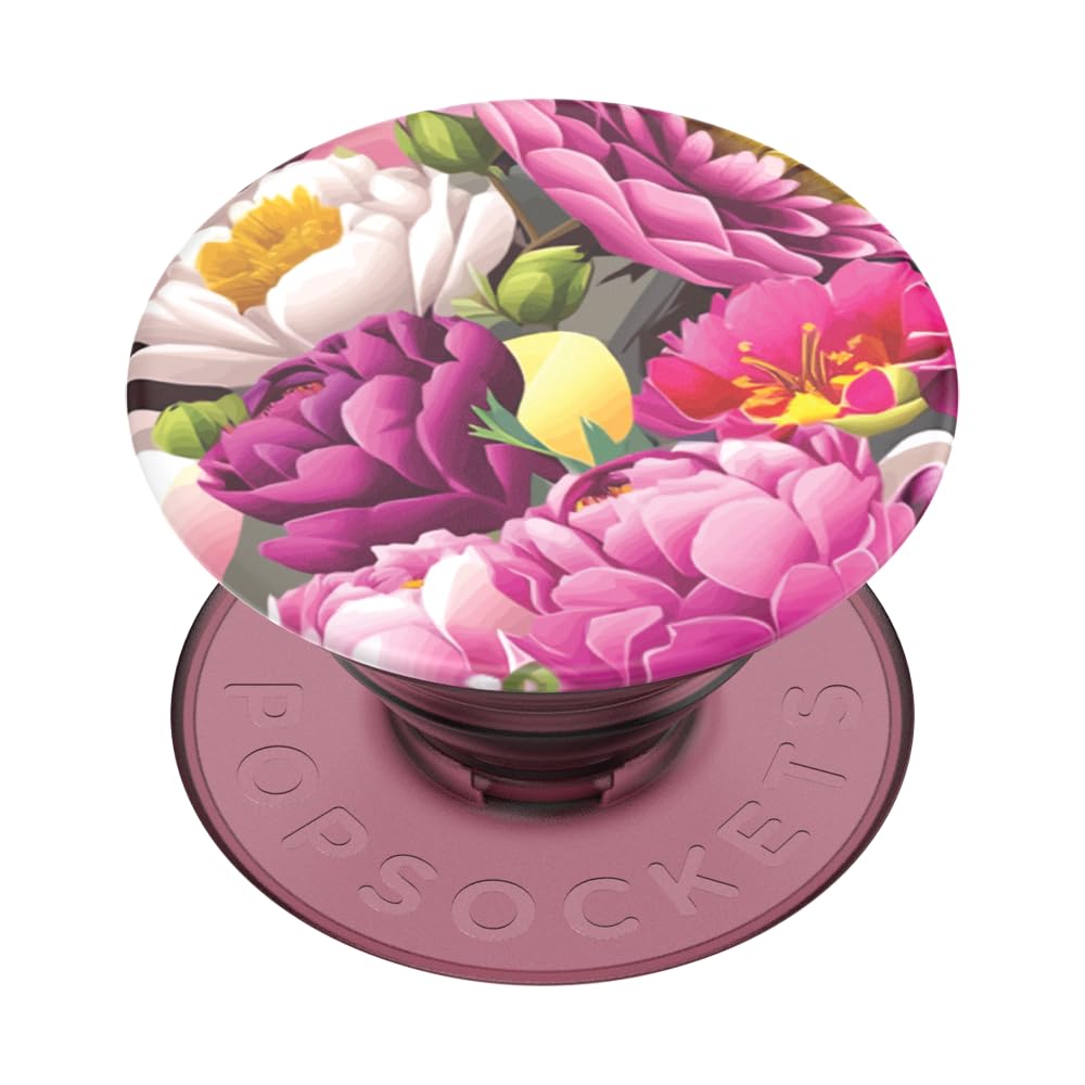 PopSockets Phone Grip with Expanding Kickstand, Adhesive Grip - Translucent Peony Bloom
