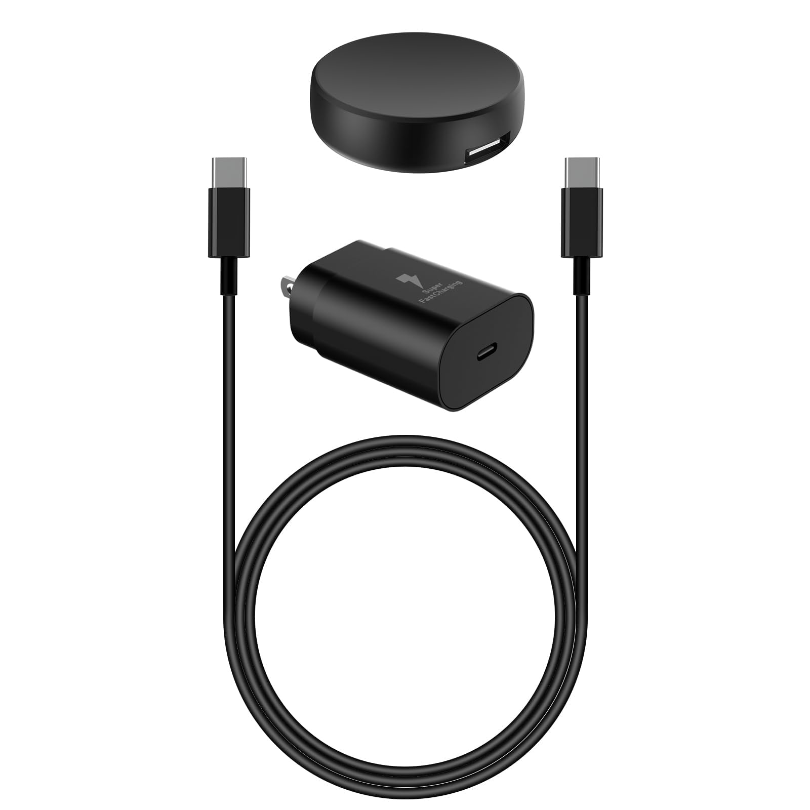 Galaxy Watch Charger,USB-C Cable, 25W Super Fast Charger Compatible with Galaxy Watch 8/7/6/6 Classic/5 Pro/5/4/4 Classic and Ga