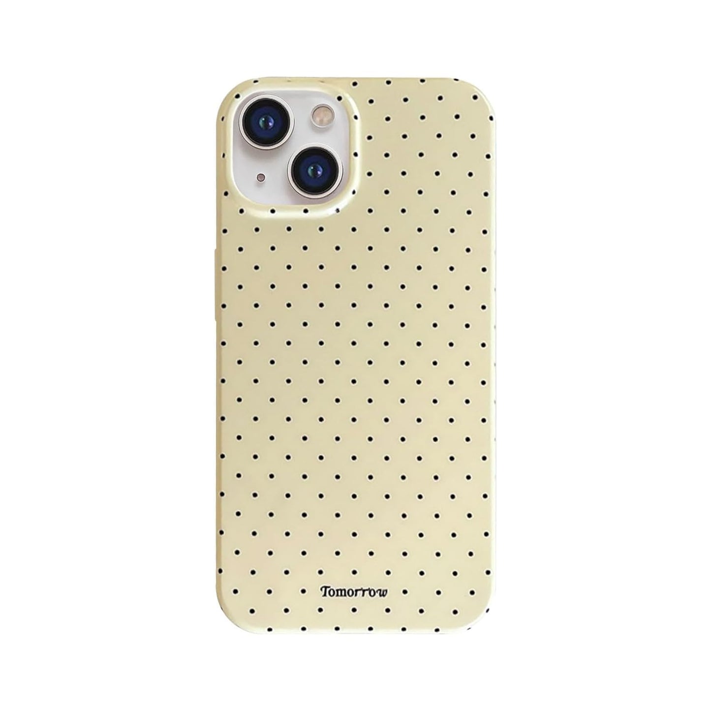 Faneiy for iPhone 14/13 Case Cute Fashion Polka Dot Aesthetics Women Girly Stylish Protective Soft Shockproof Phone Case Yellow