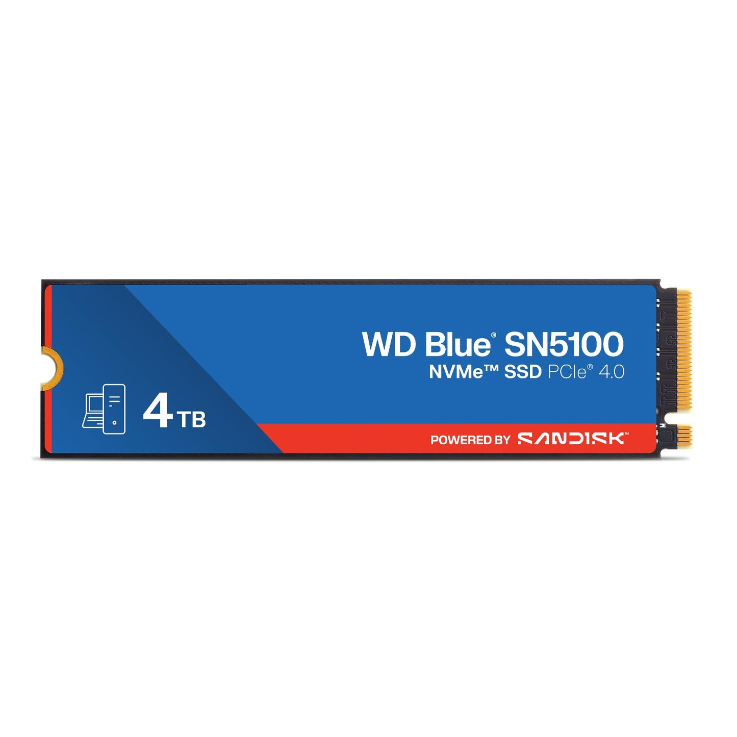 WD Blue 4TB SN5100 NVMe SSD - M.2 2280, PCIe Gen 4.0, Internal Solid State Drive - Read Speeds Up to 6,900MB/s, Upgrade Storage