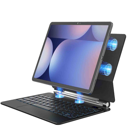 Foeytaody for Samsung Galaxy Tab S10+ /S9+ /S9 FE+ /S8+ /S7+ /S7 FE Case with Keyboard Magnetic Floating Cantilever Stand with M