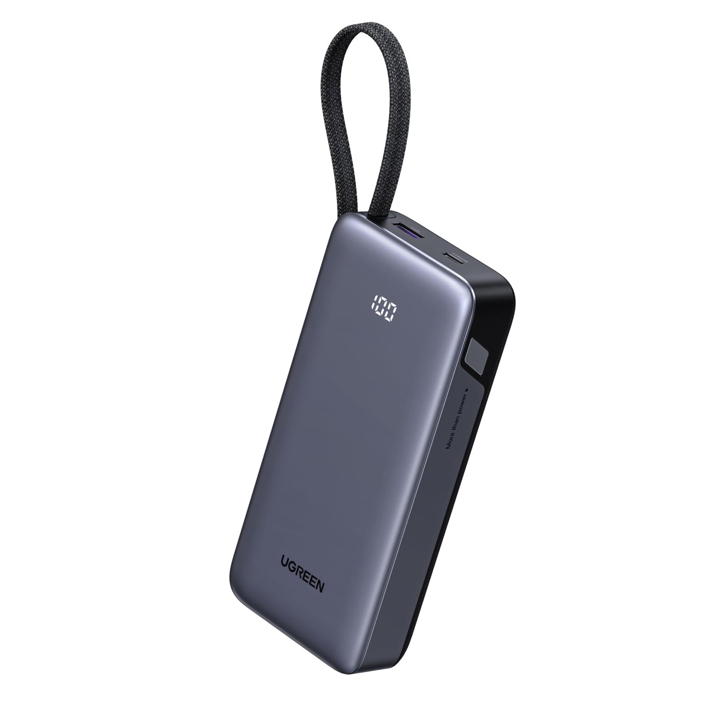 UGREEN Nexode Power Bank 20000mAh 45W with Built-in Cable, Fast Charging Portable Charger for iPhone 17 Pro/Samsung S25 Ultra/iP