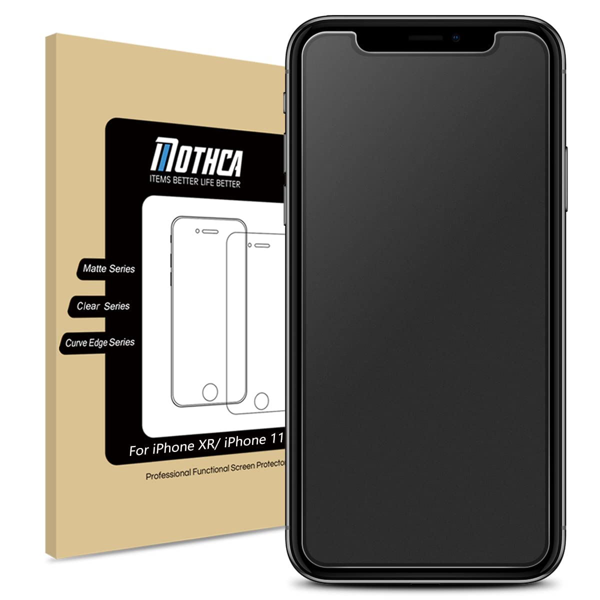 Mothca Matte Glass Screen Protector for iPhone XR/iPhone 11 [6.1-inch] Anti-Glare & Anti-Fingerprint, 9H Hardness Tempered Glass