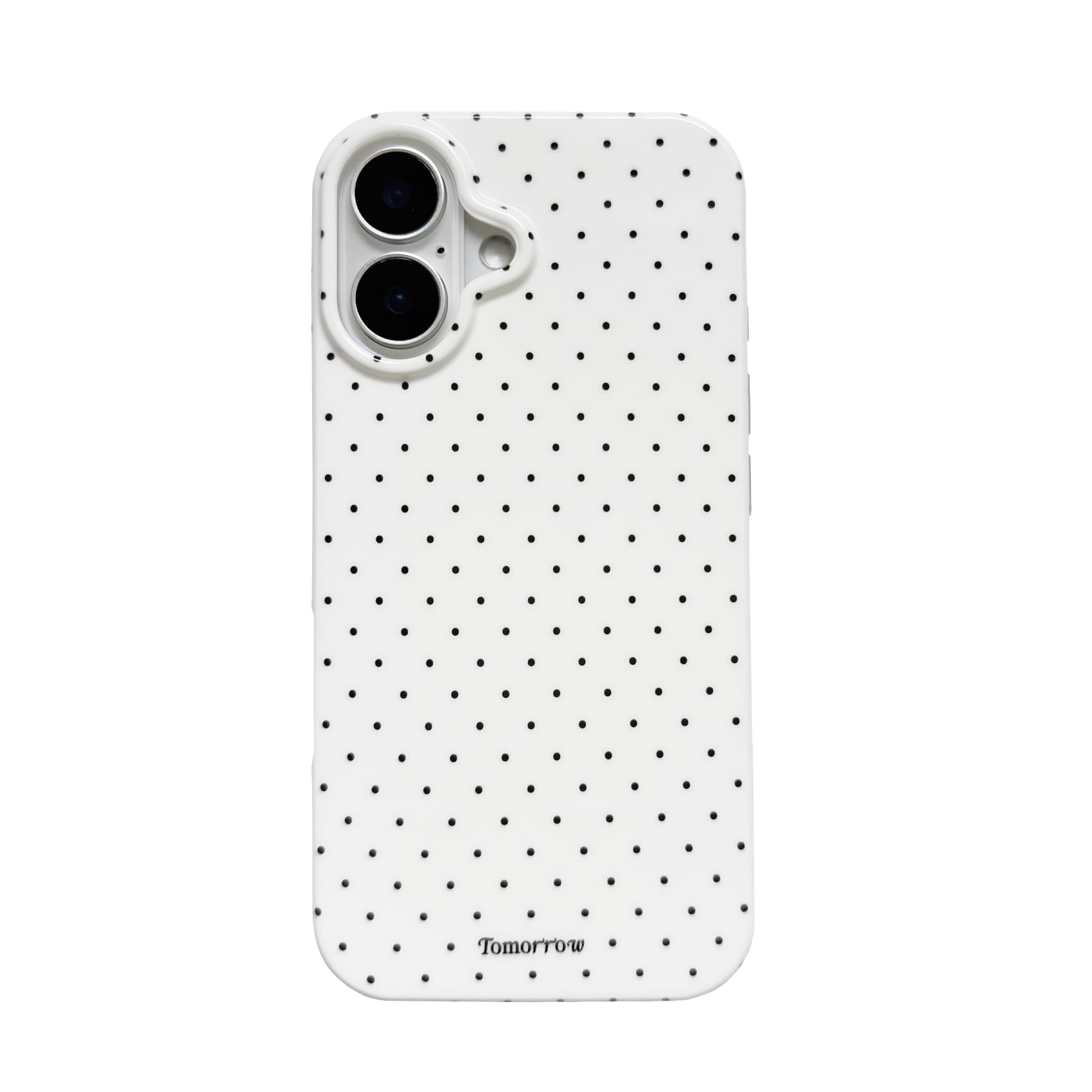 Faneiy for iPhone 16 Case Cute Fashion Polka Dot Aesthetics Women Girly Stylish Protective Soft Shockproof Phone Case White