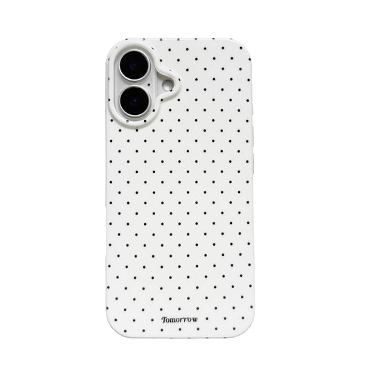Faneiy for iPhone 16 Case Cute Fashion Polka Dot Aesthetics Women Girly Stylish Protective Soft Shockproof Phone Case White
