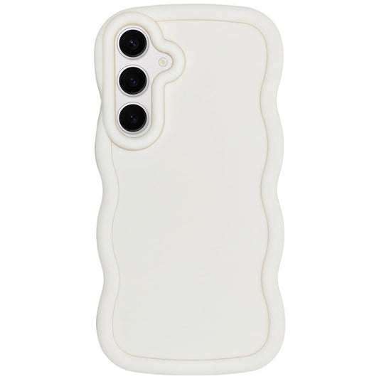 WOGROO Slim Fit Case for Samsung Galaxy A15 5G/4G, Wave Frame, Cute Soft TPU Thin Protective Phone Cover for Women, Creamy White