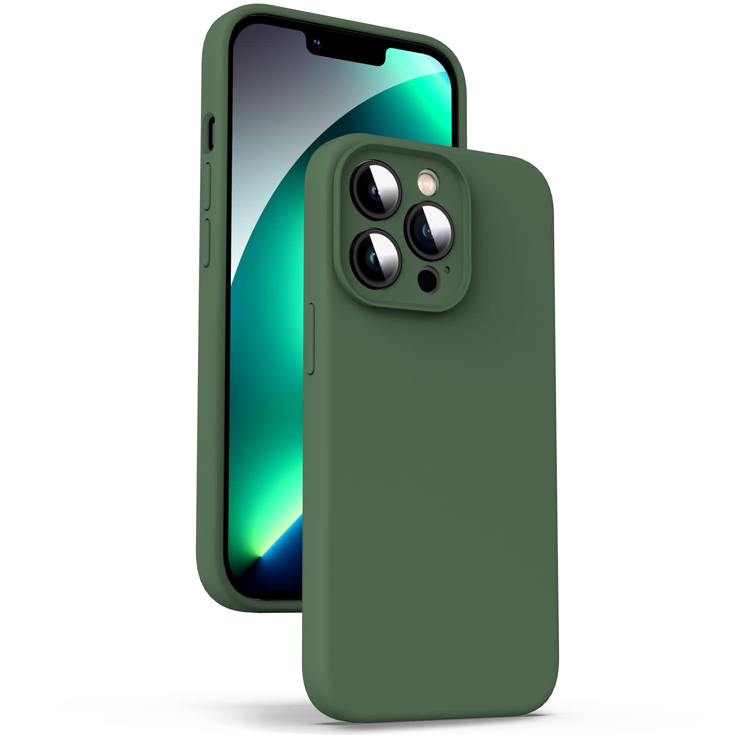 Supdeal Liquid Silicone Case for iPhone 13 Pro, [Camera Protection] [Anti Fingerprint] [Wireless Charging] 4 Layer Phone Case Pr