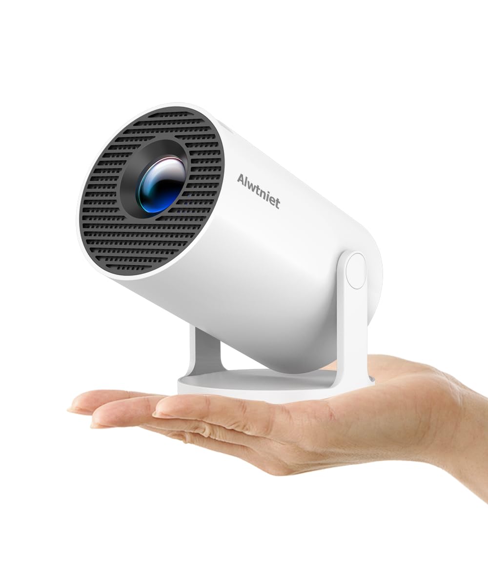 Mini Projector with Wifi 6 and Bluetooth5.4, Portable Projector 4K Support, Android 14 Smart Proyector with 200ASIN & Auto Keyst