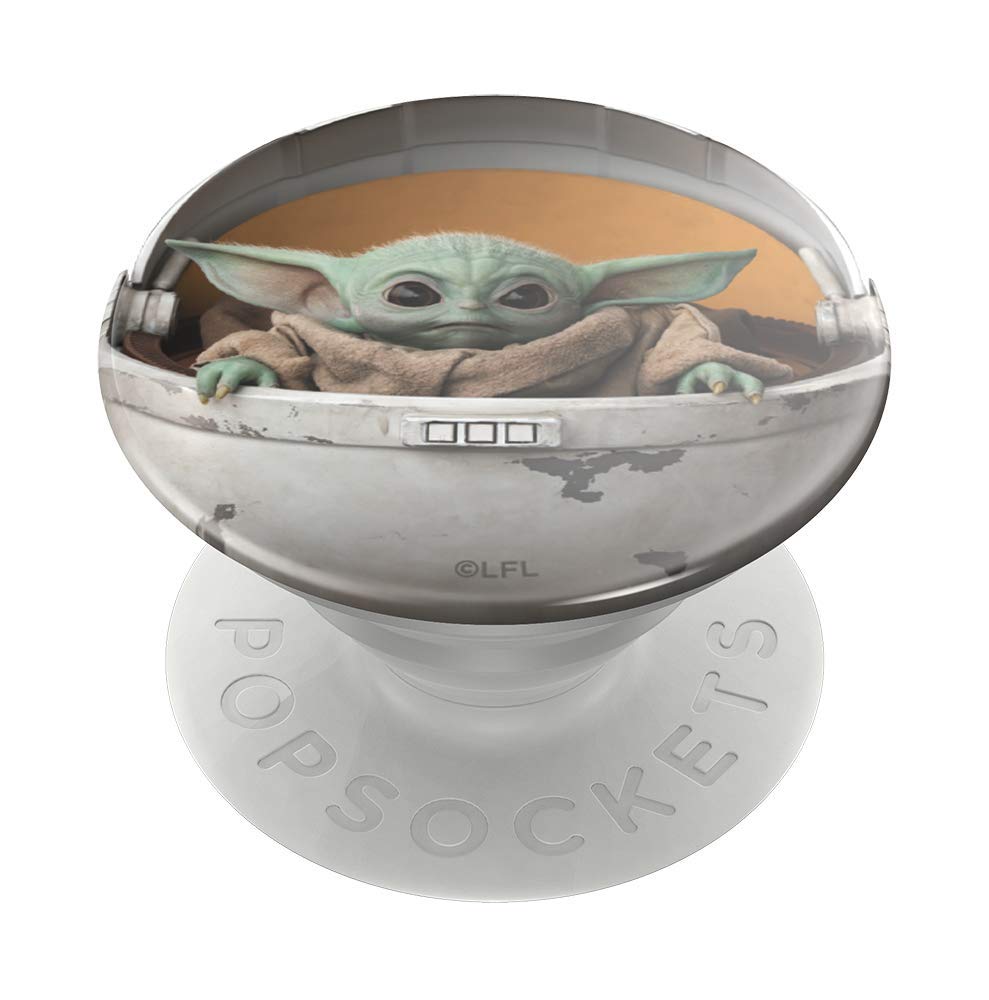 PopSockets Phone Grip with Expanding Kickstand, Adhesive Grip, StarWars, Cute PopSockets - Baby Yoda Pod (Gloss)