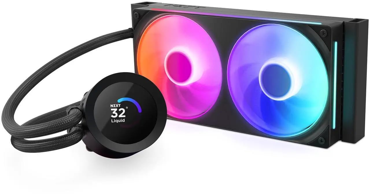 NZXT Kraken Plus 240 RGB - AIO CPU Liquid Cooler - 240mm Radiator - F240 RGB Core Single Frame Fan - Customizable 1.54 Square LC