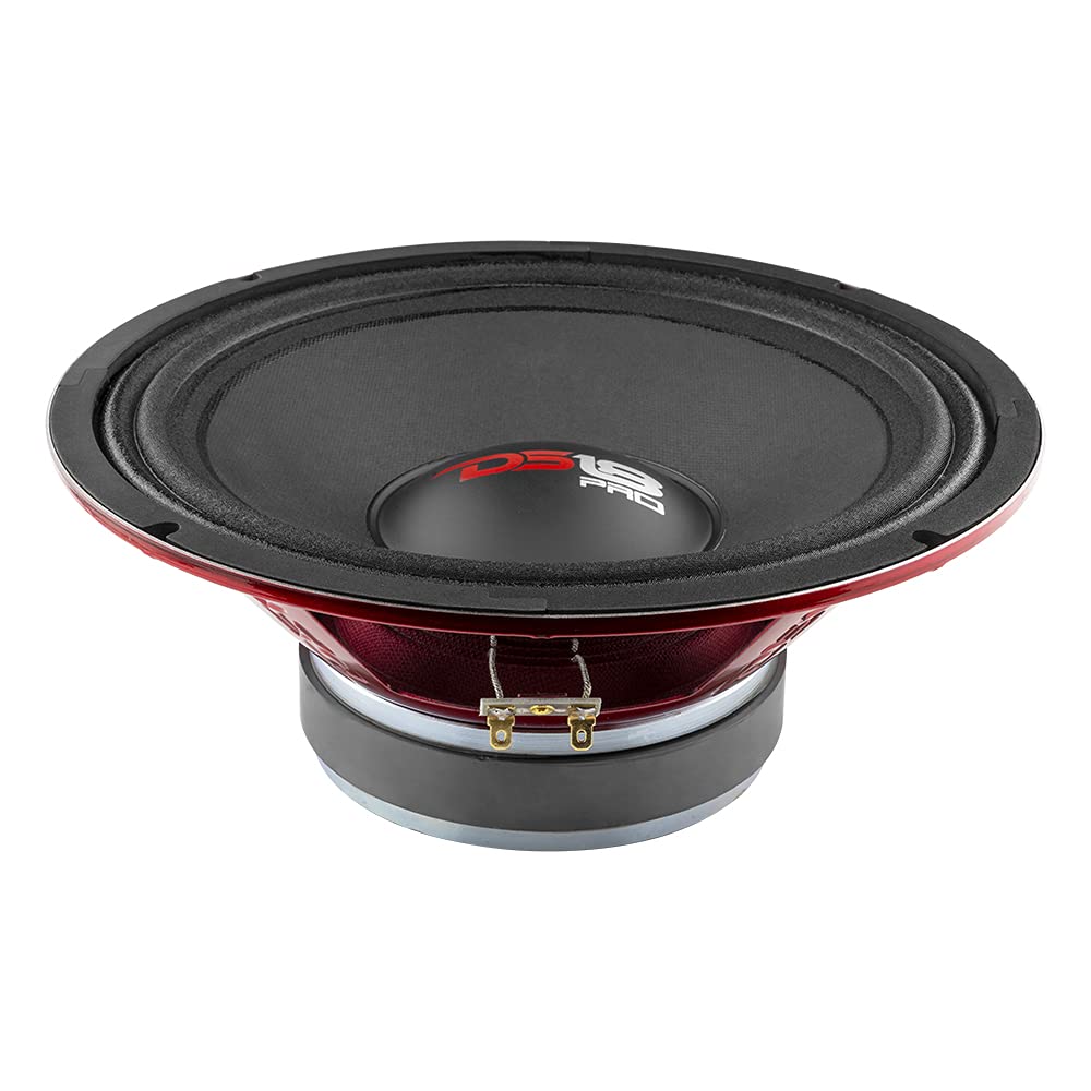 DS18 PRO-X10M Loudspeaker - 10, Midrange, Red Steel Basket, 600W Max, 300W RMS, 8 Ohms - Premium Quality Audio Door Speakers for