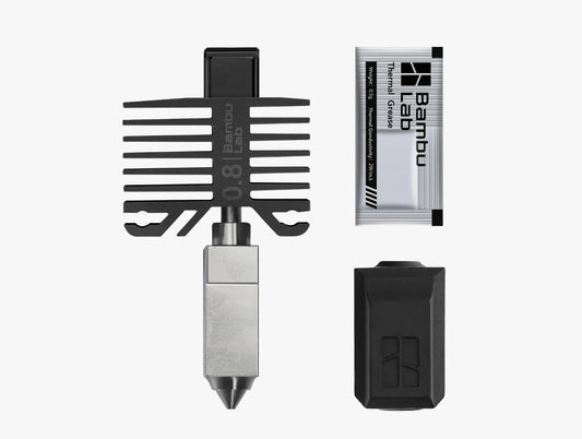BAMBULAB Official Bambu Lab Hotend with Nozzle - X1 Series and P1 Series Compatible with P1S P1P X1C X1 Carbon 3D Printer (.8mm