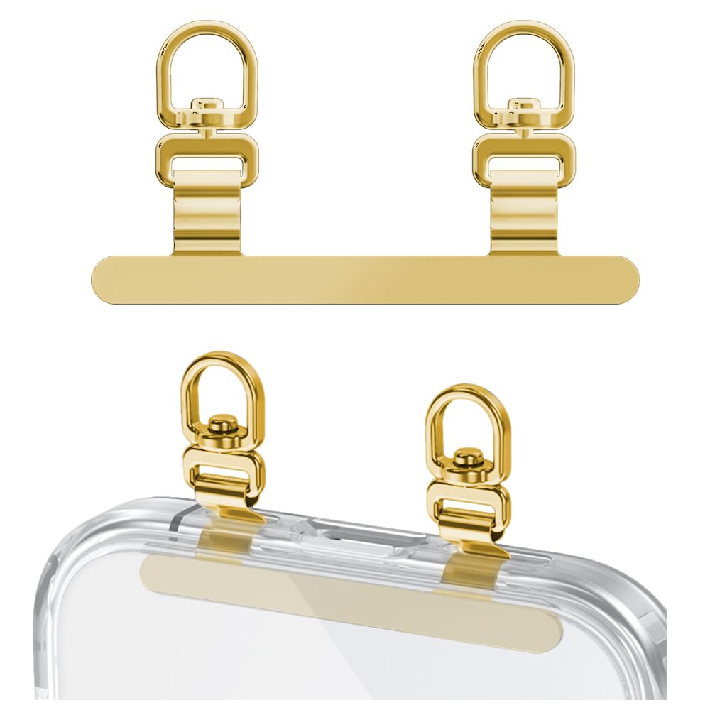 Turkalla Two Hanging Ring Phone Tether Tab,360 Rotatable Ultra-thin 0.2mm Bending Design Universal Stainless Steel Phone Lanyard