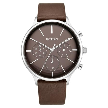 Titan Light Leathers Iv Analog Brown Dial MenS Watch-90134Sl02/Np90134Sl02