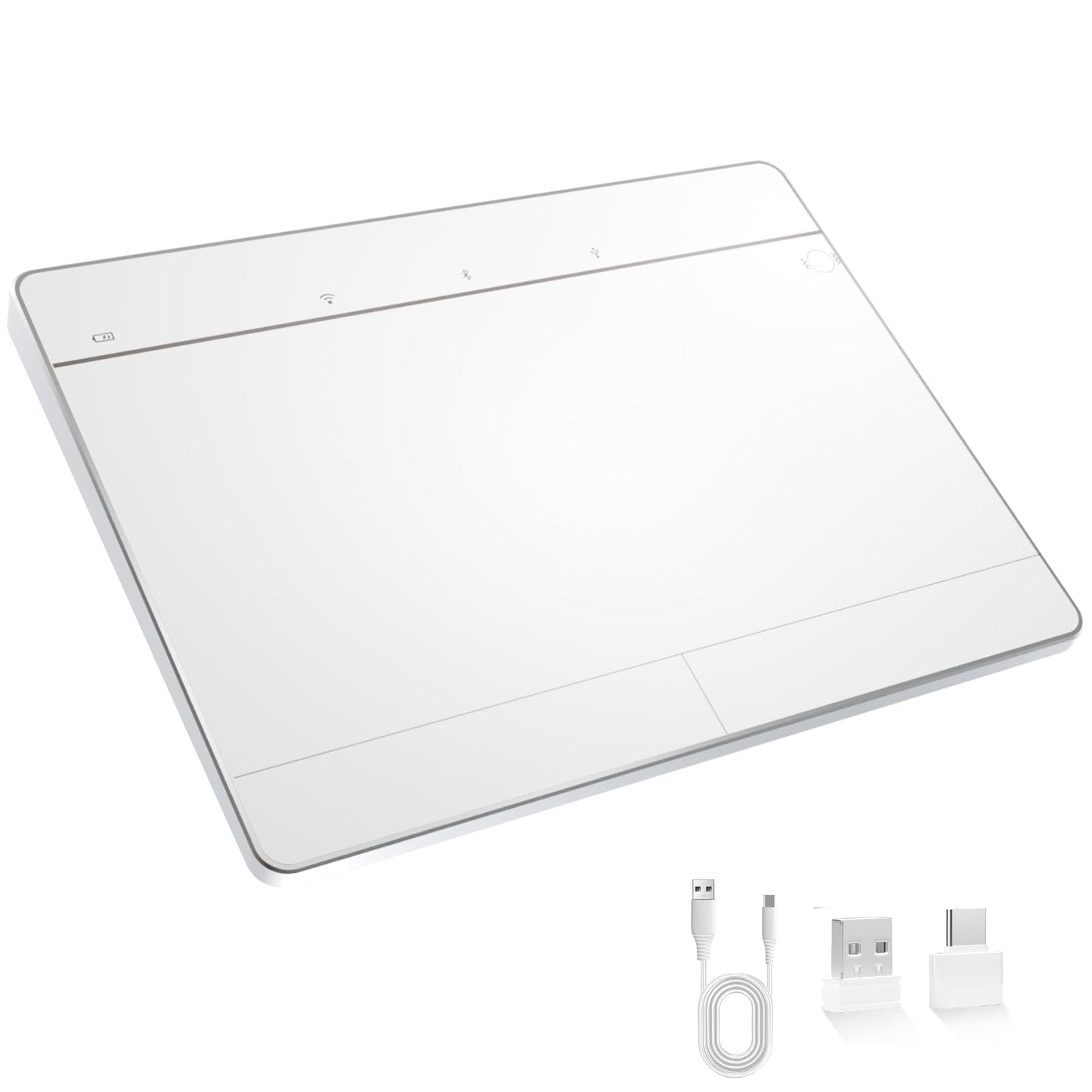 Tacti Trix Wireless Bluetooth Trackpad for Windows 10/11, Supports 3 Connection Modes, High-Precision Multi-Gesture Touchpad, Co