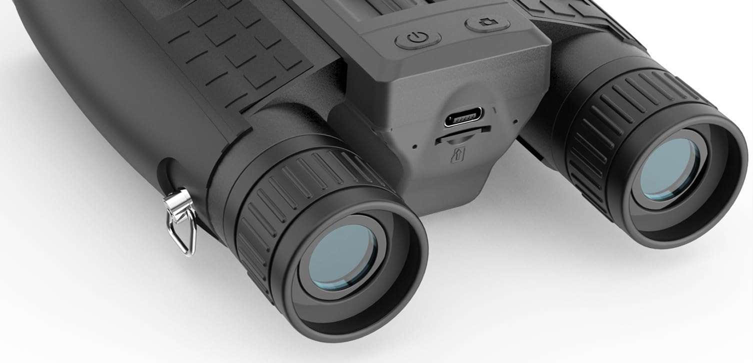 ZZSTAR 12x32 Binoculars with Camera, Foldable Binoculars for Adults High Powered, 2 LCD Display & 32GB Card, 5MP 1080P Video Pho