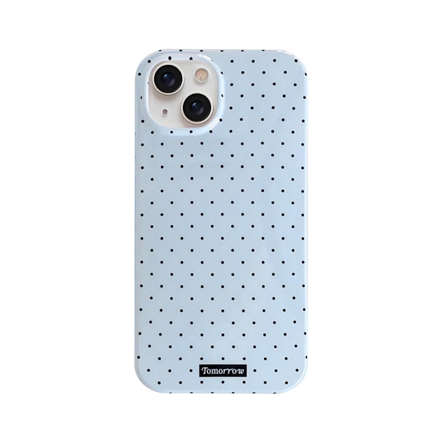 Faneiy for iPhone 14/13 Case Cute Fashion Polka Dot Aesthetics Women Girly Stylish Protective Soft Shockproof Phone Case Blue