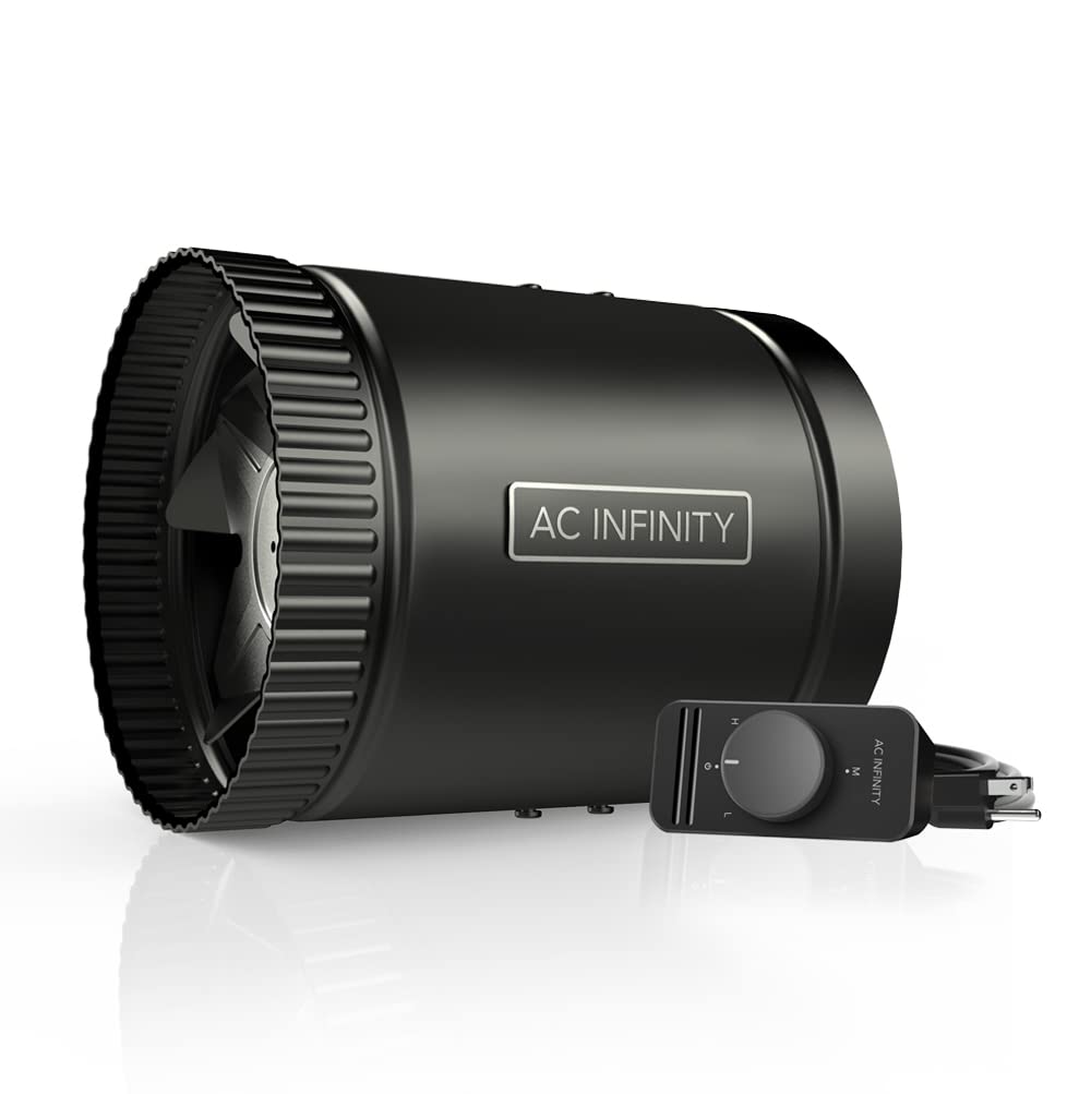 AC Infinity RAXIAL S6, Inline Booster Duct Fan 6    with Speed Controller - Low Noise Inline HVAC Blower Can Fan for Basements,