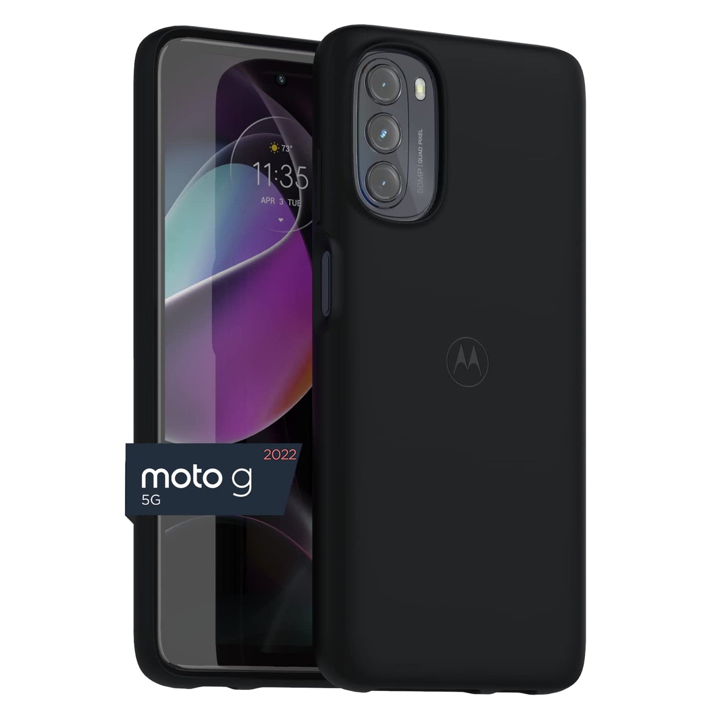 Motorola Moto G 5G (2022) Protective Case- Black Precision fit, Stylish Shock Absorbing Phone Cases [NOT for G 5G (2020) Version
