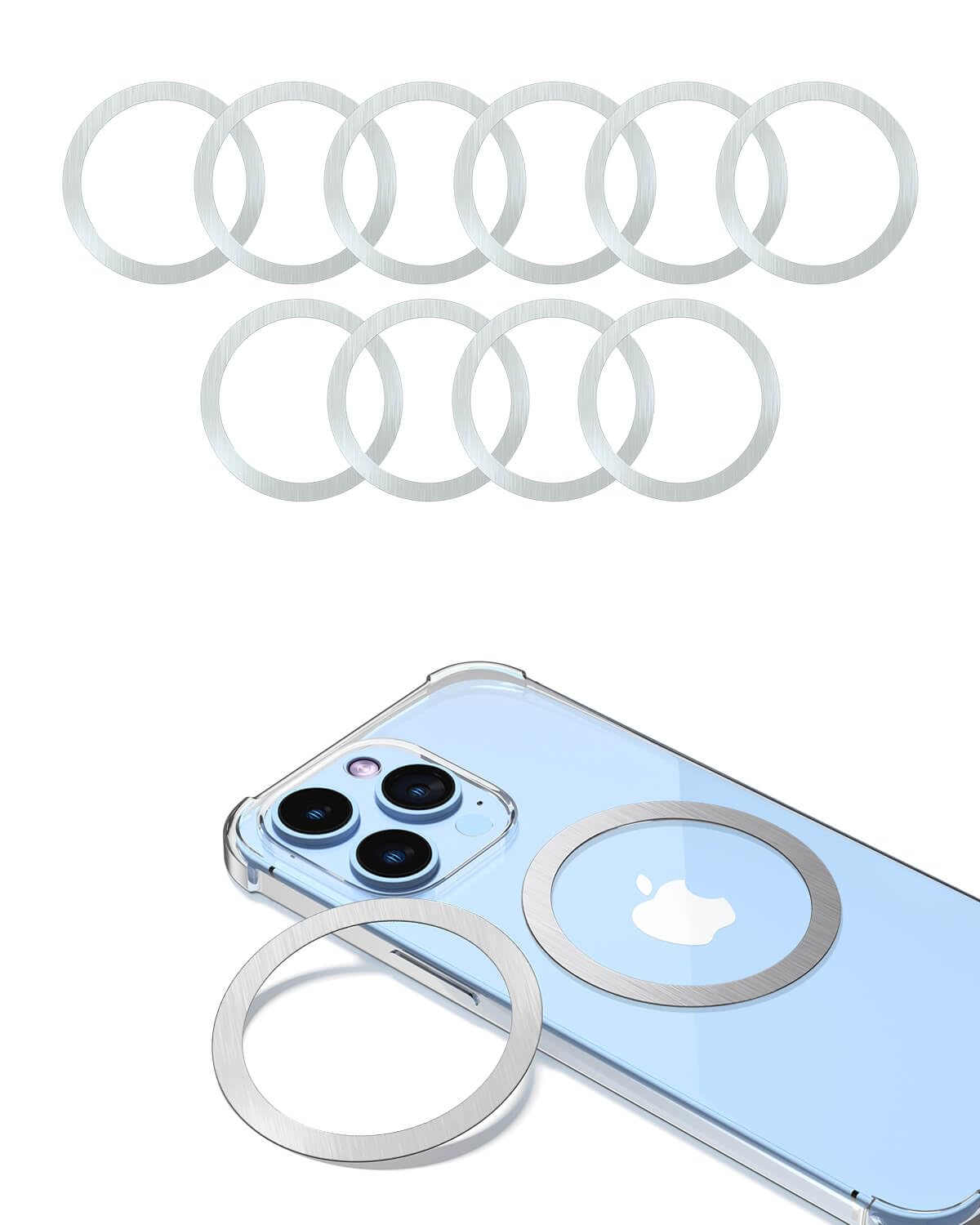 KALAPOP for Magsafe Sticker Magnet - 10 PCS, Ultra-Thin(0.4mm), Compatible with iPhone 17/Air/16/15/14/13/12 Series,mag Safe Cha