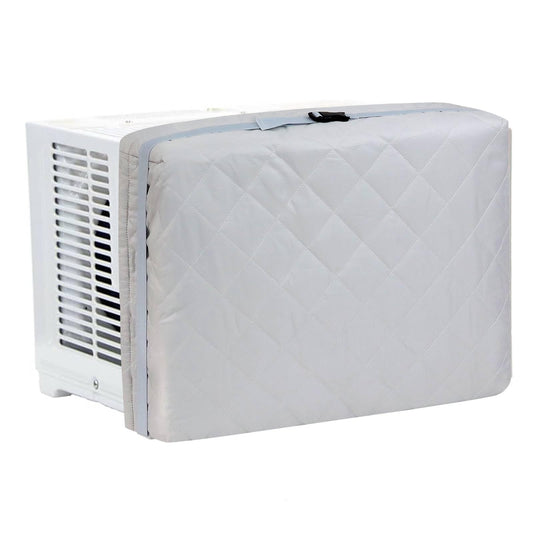 Demao Grey Indoor AC Cover with Cotton Padding - Keep Warm & Dustproof Protective Case for Window Air Conditioners, All-Weather