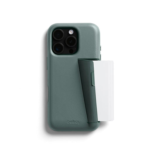 Bellroy Phone Case - 3 Card for iPhone 16 Pro Max (Leather iPhone case, Phone Wallet) - Agave