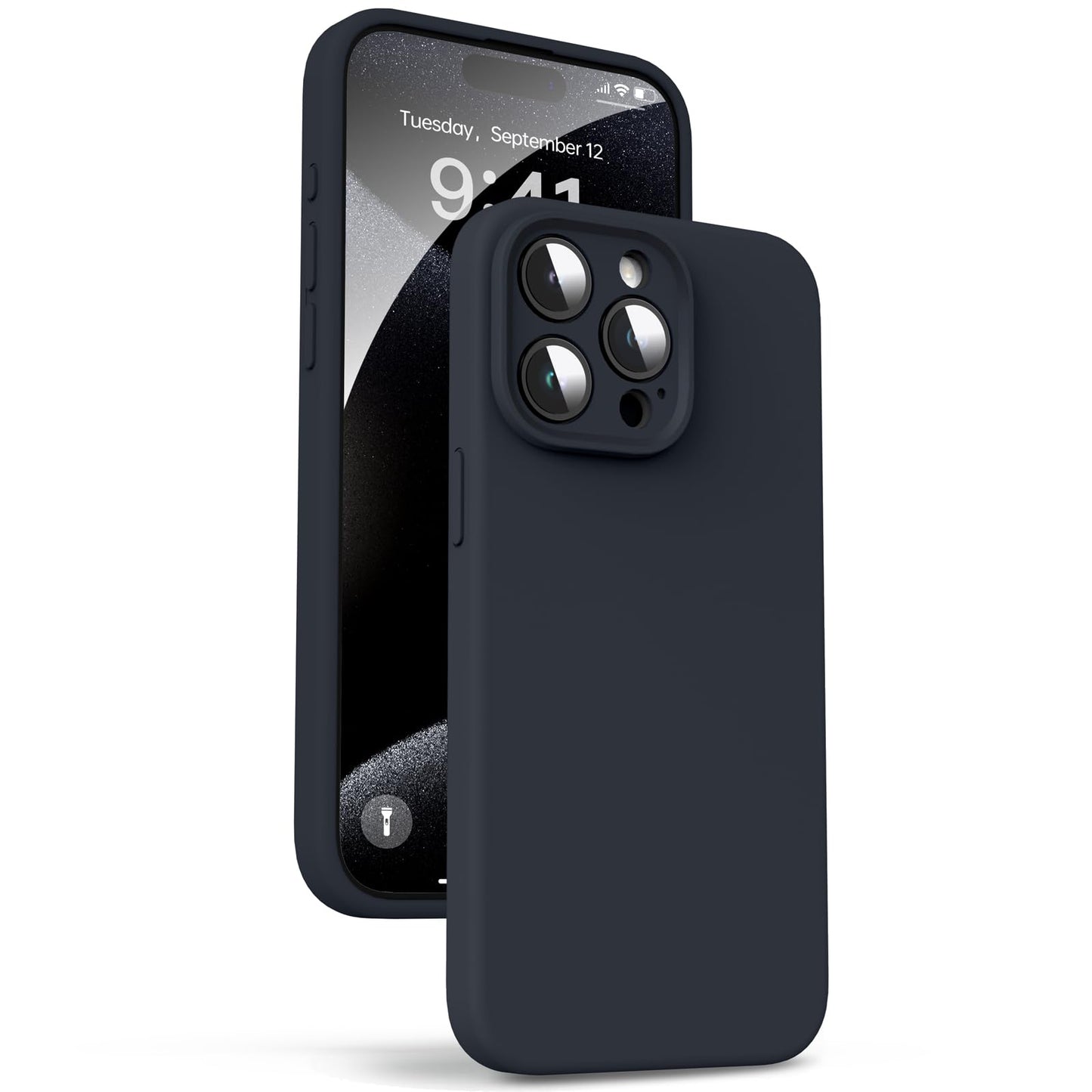 Supdeal Liquid Silicone Case for iPhone 15 Pro Max - [Camera All-Round Protection] [Soft Microfiber Lining Anti-Scratch] 4 Layer