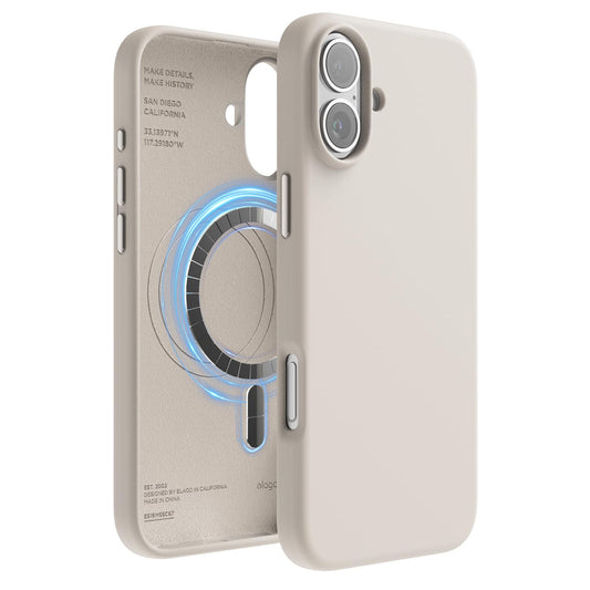elago Magnetic Silicone Case Compatible with iPhone 16 Plus Case 6.7 Inch Compatible with All MagSafe Accessories - Built-in Mag