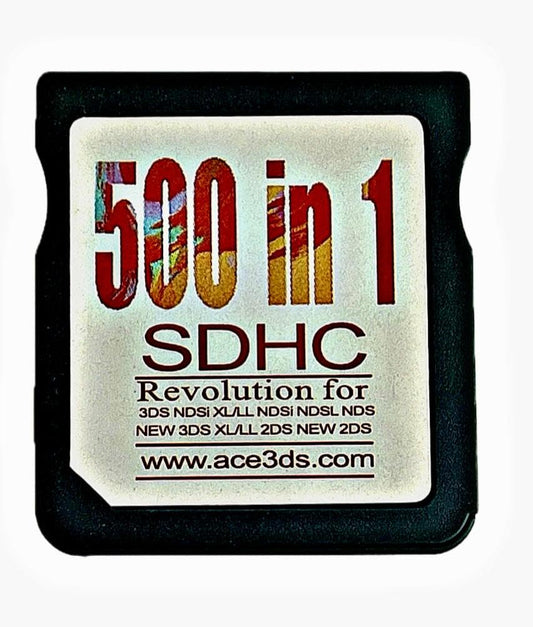 500 in 1 DS Game Card SDHC Will Work on DS DSI DSIXL 2ds 2DSXL 3DS 3DSXL