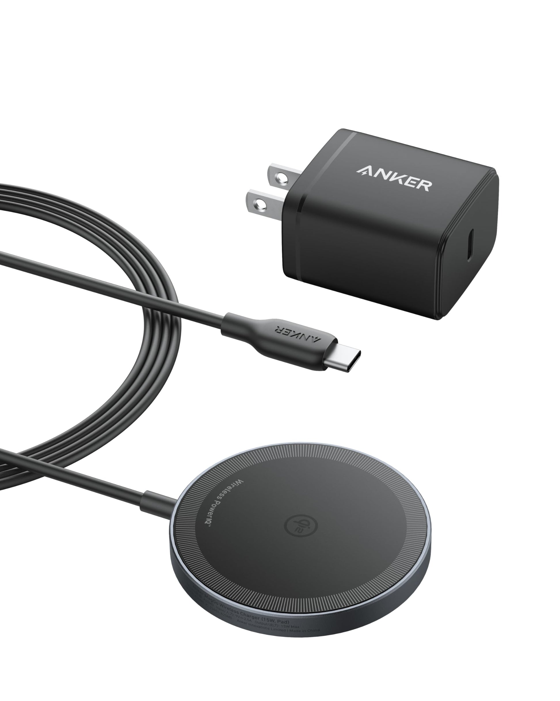 Anker MagSafe Charger Pad, MagGo iPhone 16 Wireless Charging Pad, Qi2 Certified 15W Wireless Charger, Compatible with iPhone 16/