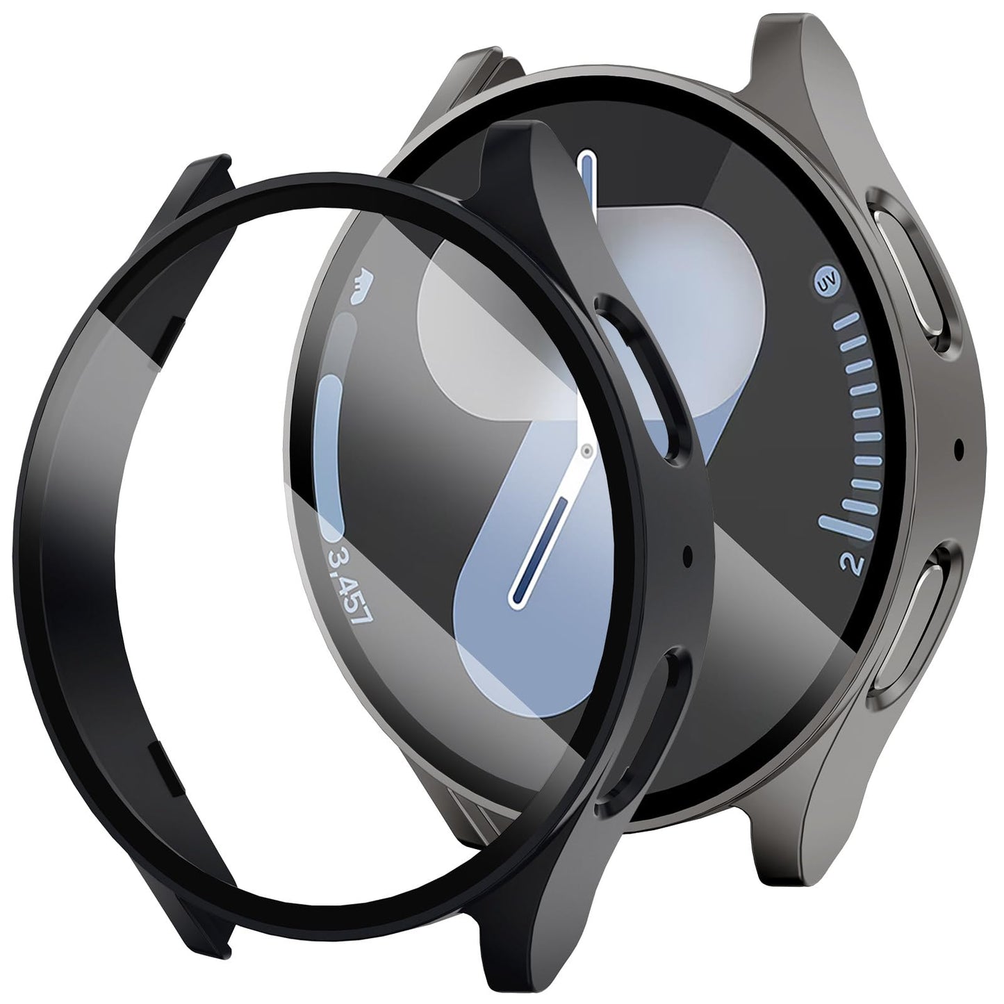 FULLIFE 2-Pack Compatible with Samsung Galaxy Watch 7 Screen Protector 40mm/44mm Accessories for Men Women, Durable Case with Te