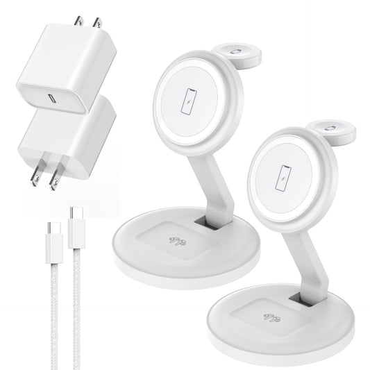 3 in 1 Foldable Magnetic Wireless Charging Station,iPhone Mag-Safe Charger,15W Fast MagSafe Charger Stand for Apple iPhone16Pro