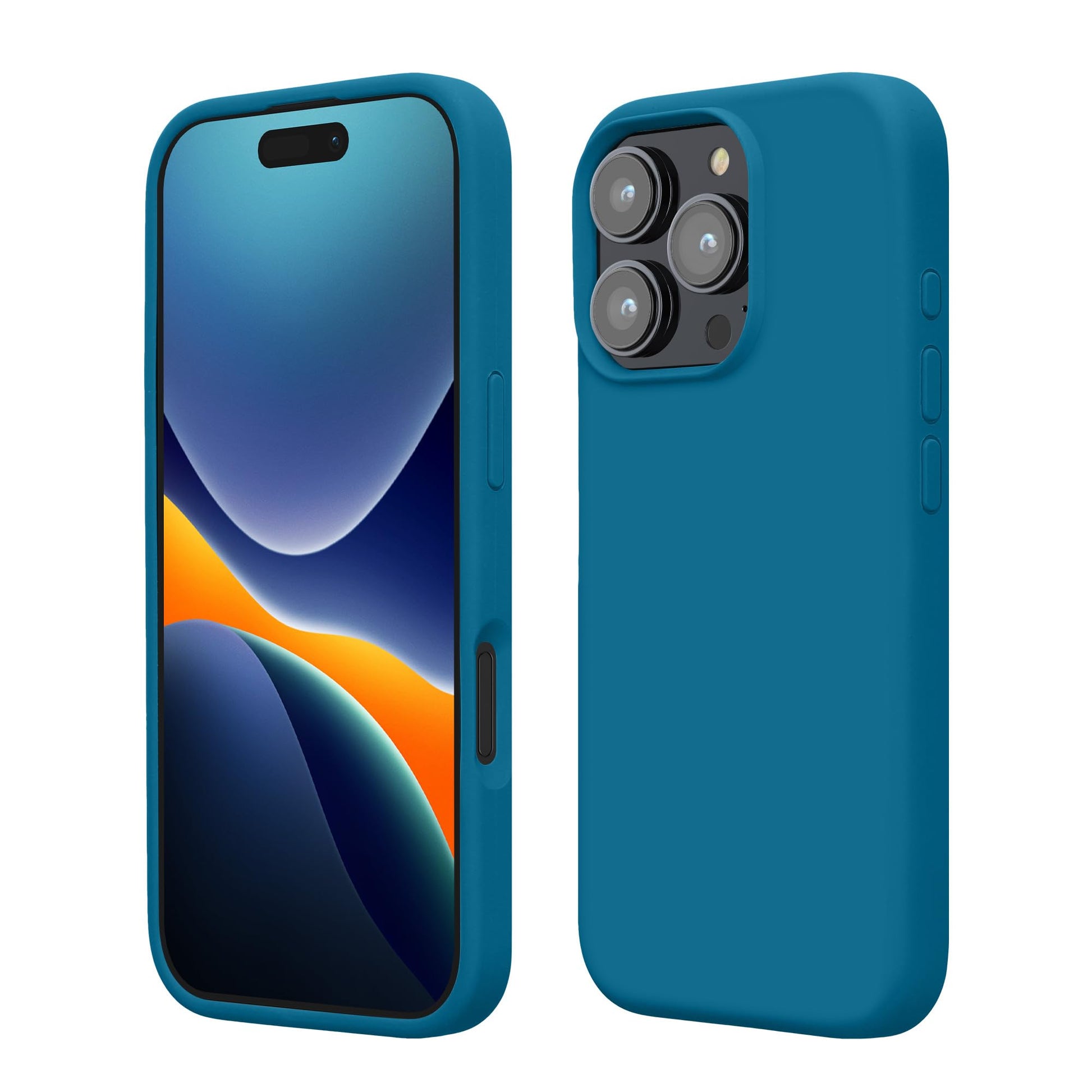 kwmobile Case Compatible with Apple iPhone 16 Pro Max Case - TPU Silicone Phone Cover with Soft Finish - Caribbean Blue