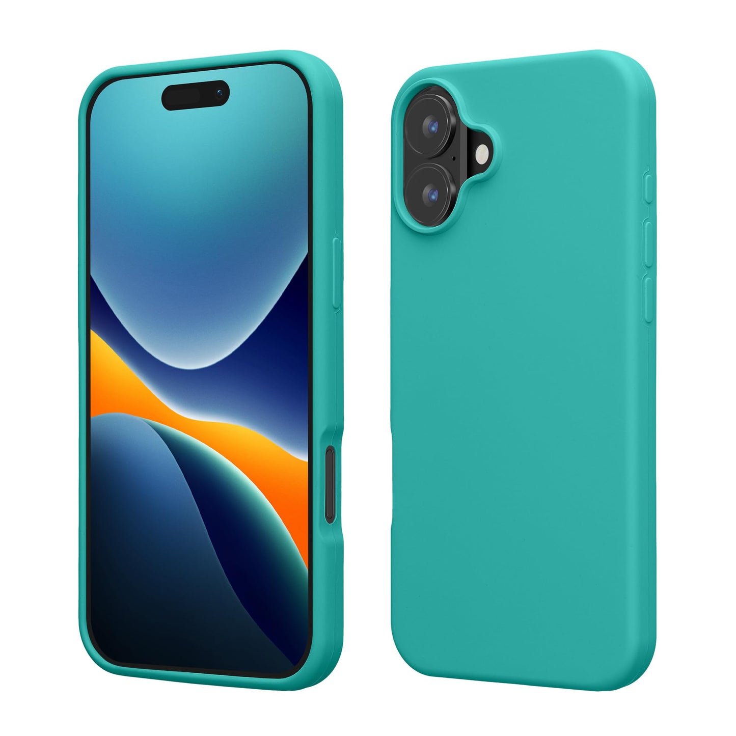 kwmobile Case Compatible with Apple iPhone 16 Case - TPU Silicone Phone Cover with Soft Finish - Turquoise