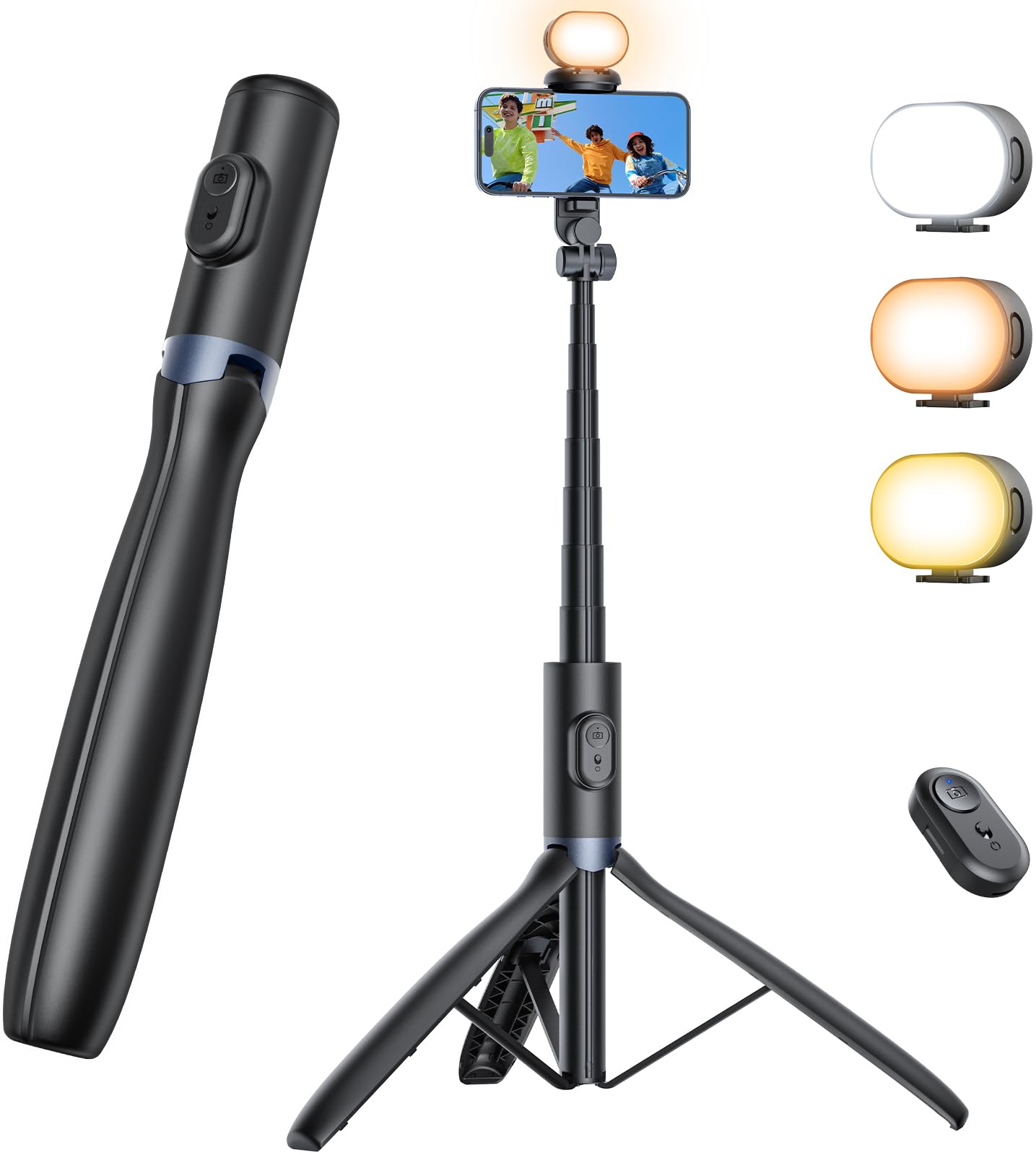 Phone Tripod Monopod with Light, NT99 67.7 Selfie Stick for Cell Phone&Camera, Travel Tripod Stand with Remote Compatible with S