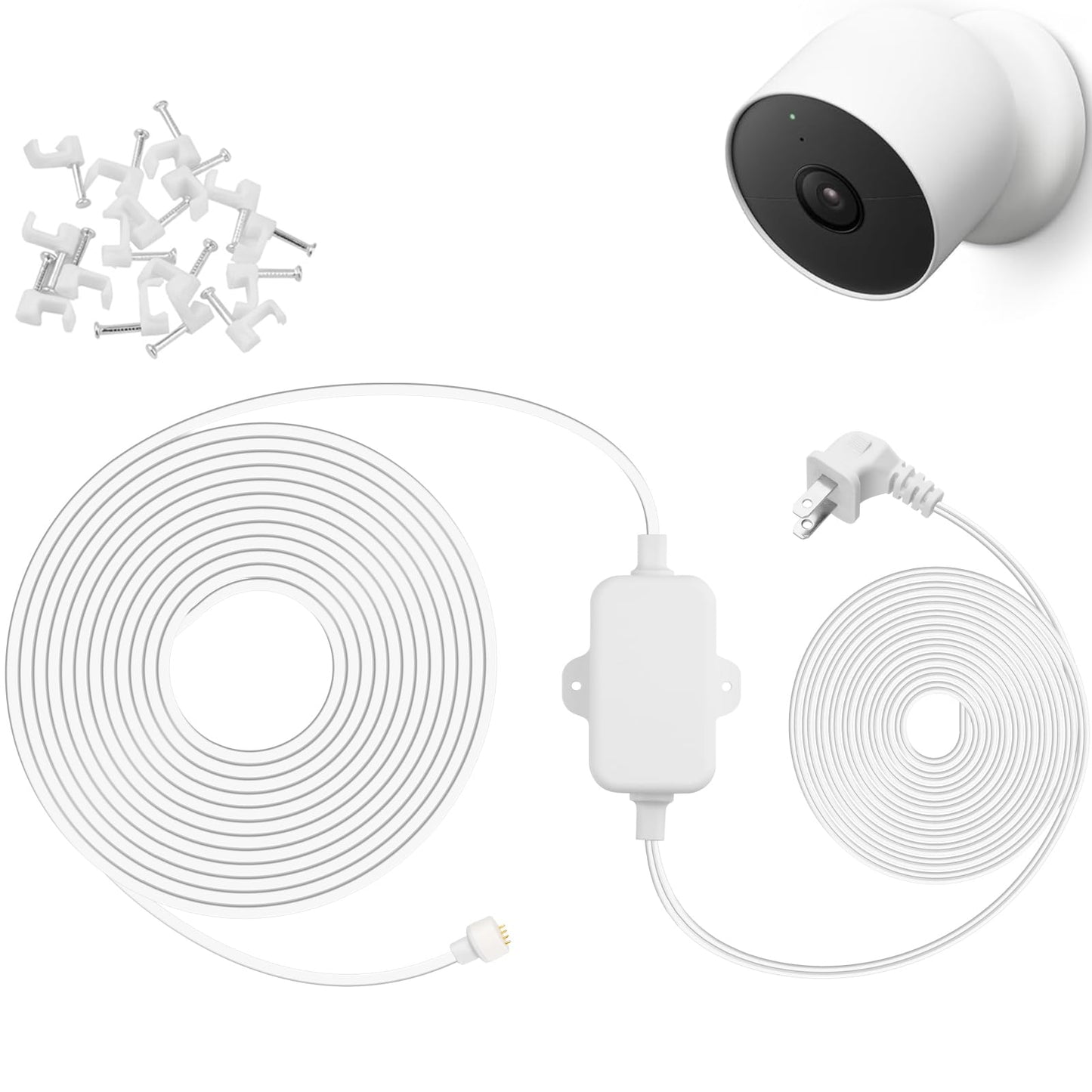 UYODM 50FT/15m Power Cable Compatible with Google Nest Cam Outdoor or Indoor, Battery(2nd Generation) - 5V 2A Charging Cable Pow