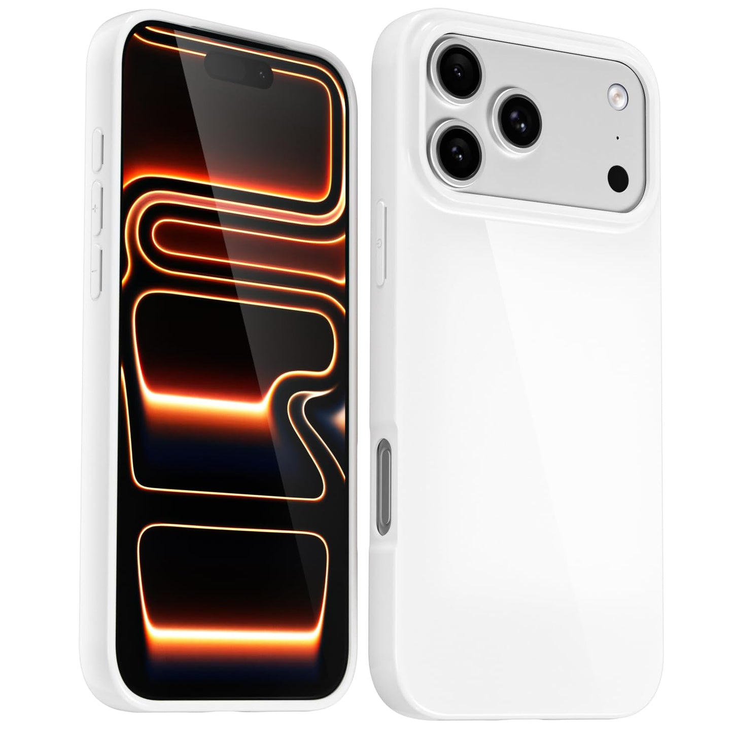 Svanove for iPhone 17 Pro Case Silicone, Glossy Soft Rubber Gel Jelly Cute Protective Plastic Simple Plain Phone Case Cover for