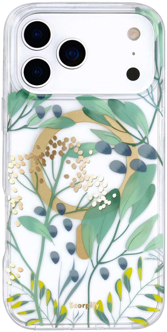 SCORPIFY for iPhone 17 Pro Max Case [Compatible with MagSafe] with Summer Meadow Floral Design, Cute Clear Flower Magnetic Phone