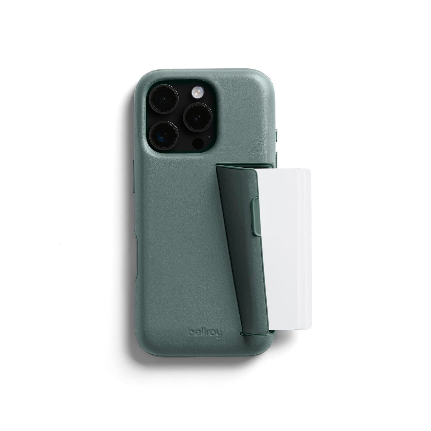 Bellroy Phone Case - 3 Card for iPhone 16 Pro (Leather iPhone case, Phone Wallet) - Agave