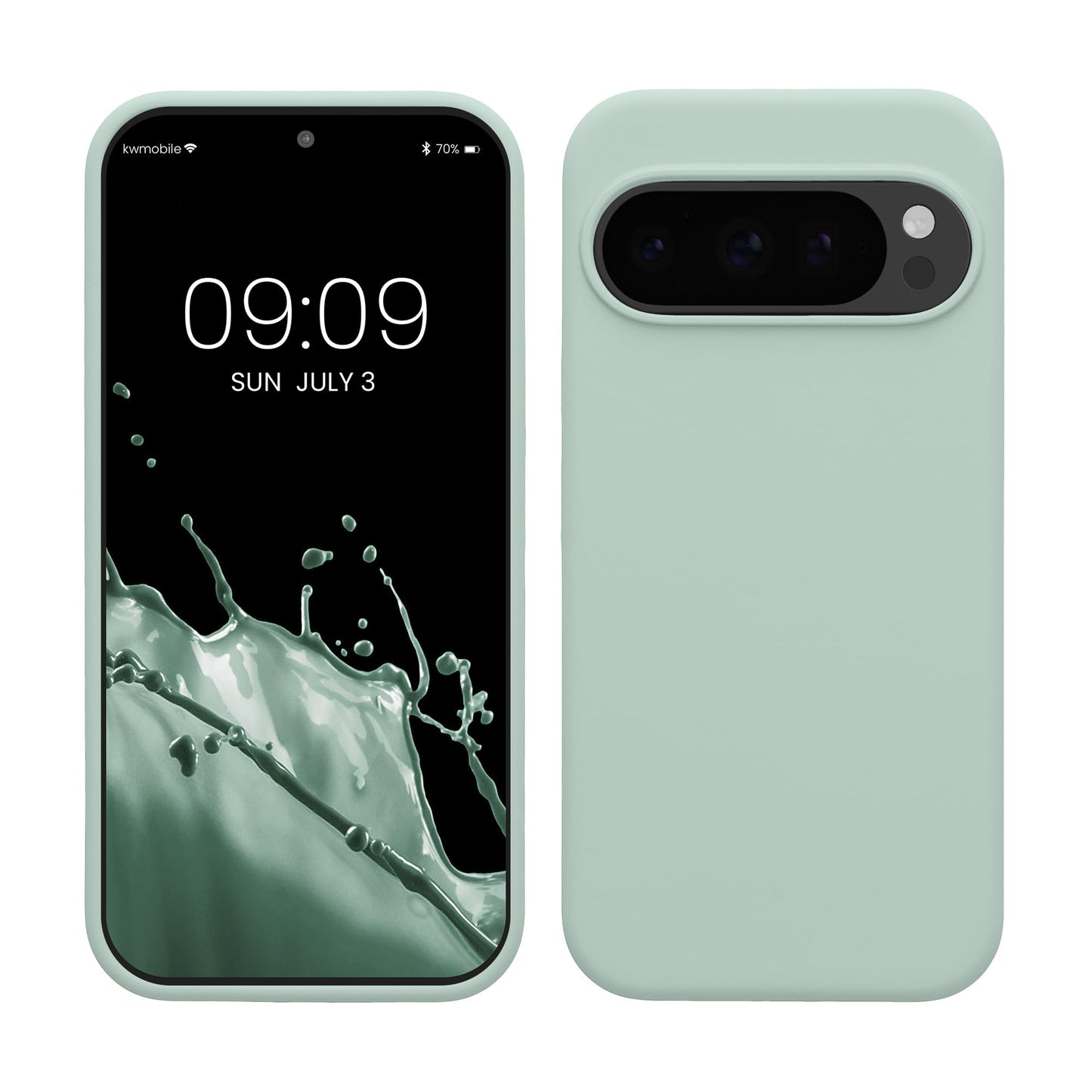 kwmobile Case Compatible with Google Pixel 10 / Pixel 10 Pro Case - TPU Silicone Phone Cover with Soft Finish - Cool Mint