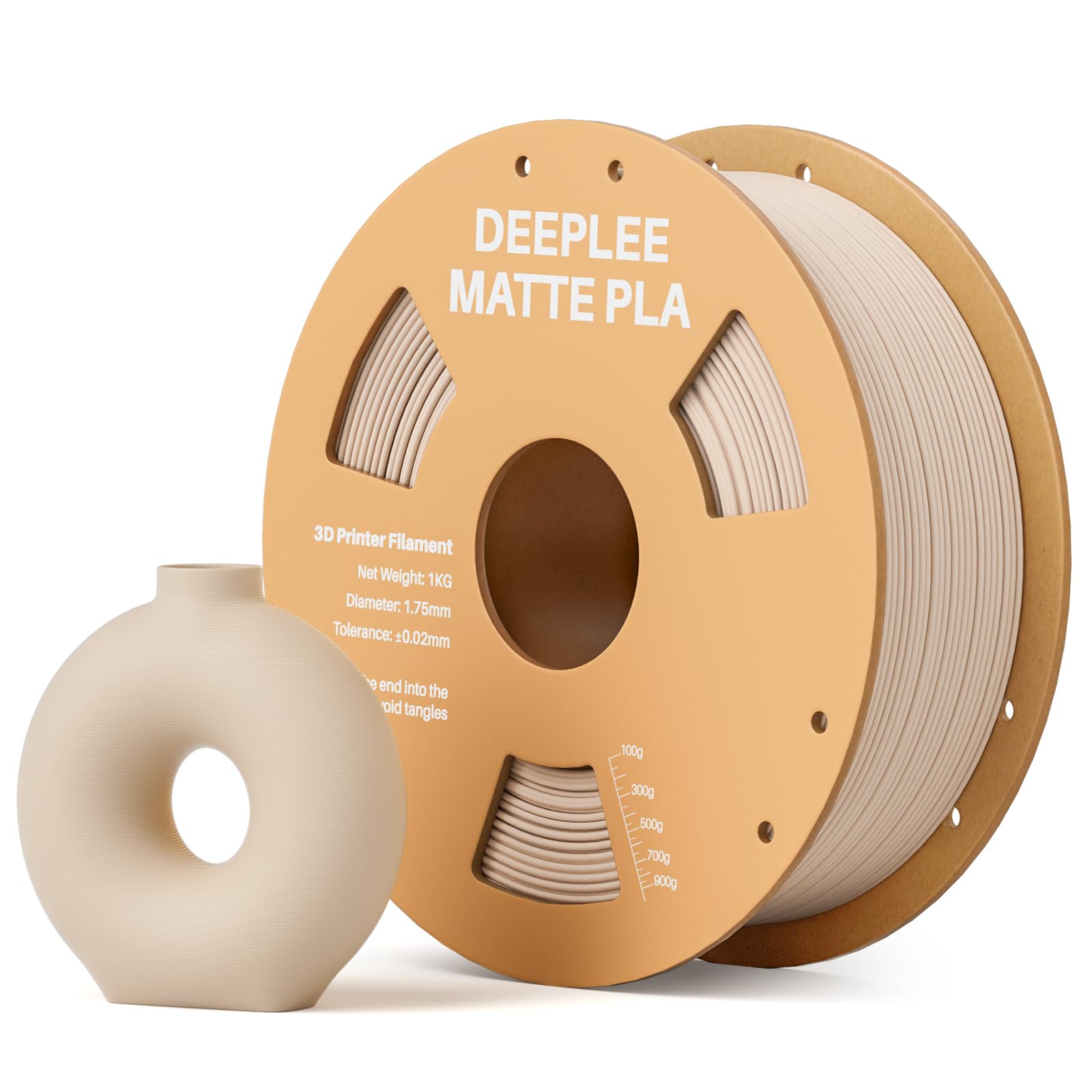 DEEPLEE Matte PLA Filament 1.75mm, Matte PLA Filament for 3D Printer with Dimensional Accuracy +/- 0.02mm, for Most FDM 3D Print
