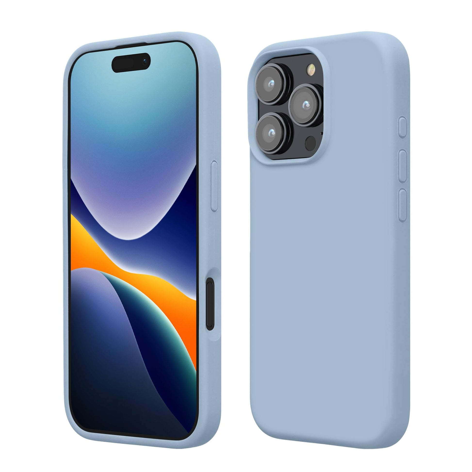 kwmobile Case Compatible with Apple iPhone 16 Pro Case - TPU Silicone Phone Cover with Soft Finish - Light Blue Matte