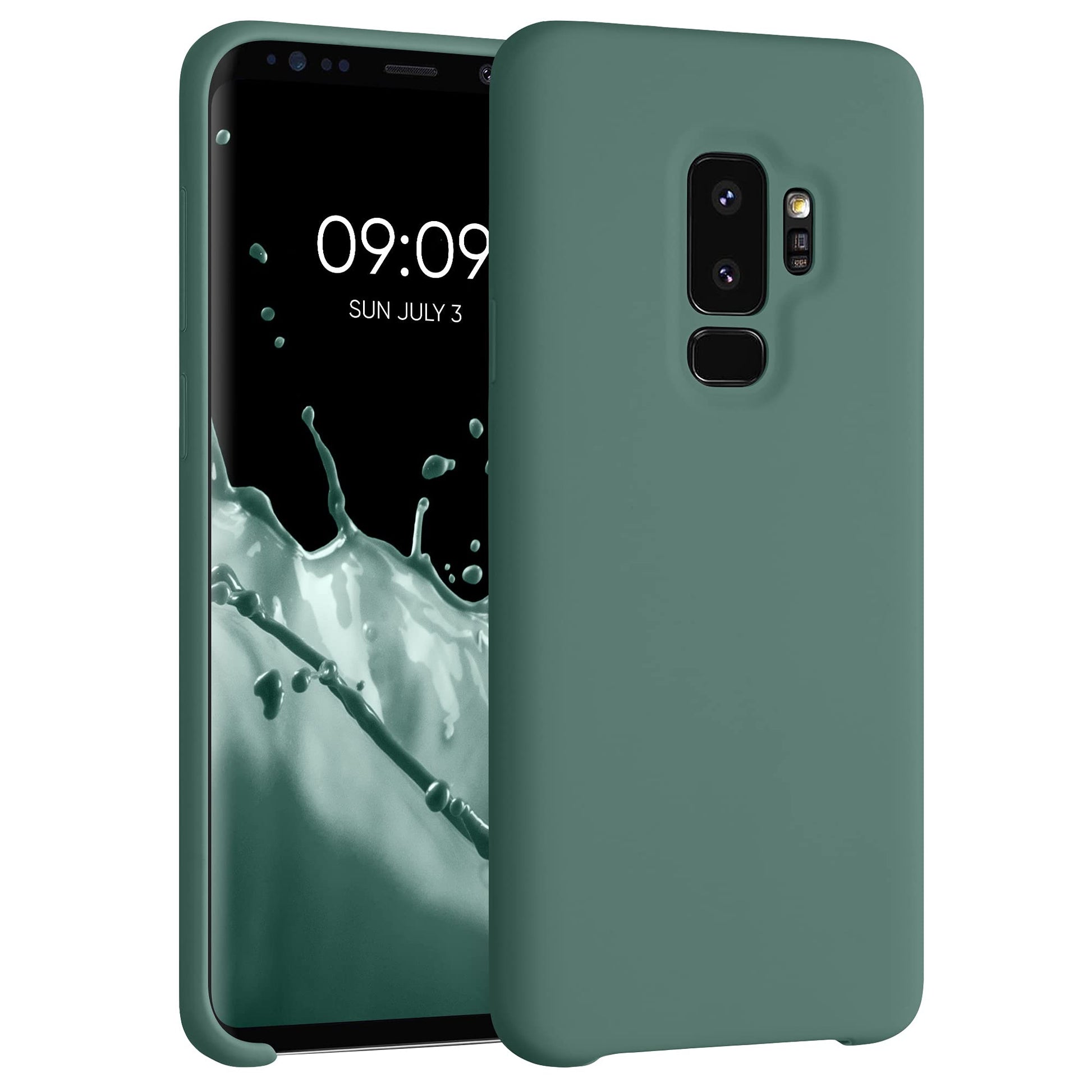 kwmobile Case Compatible with Samsung Galaxy S9 Plus Case - TPU Silicone Phone Cover with Soft Finish - Forest Green